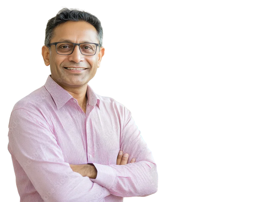 Professional educator with glasses smiling